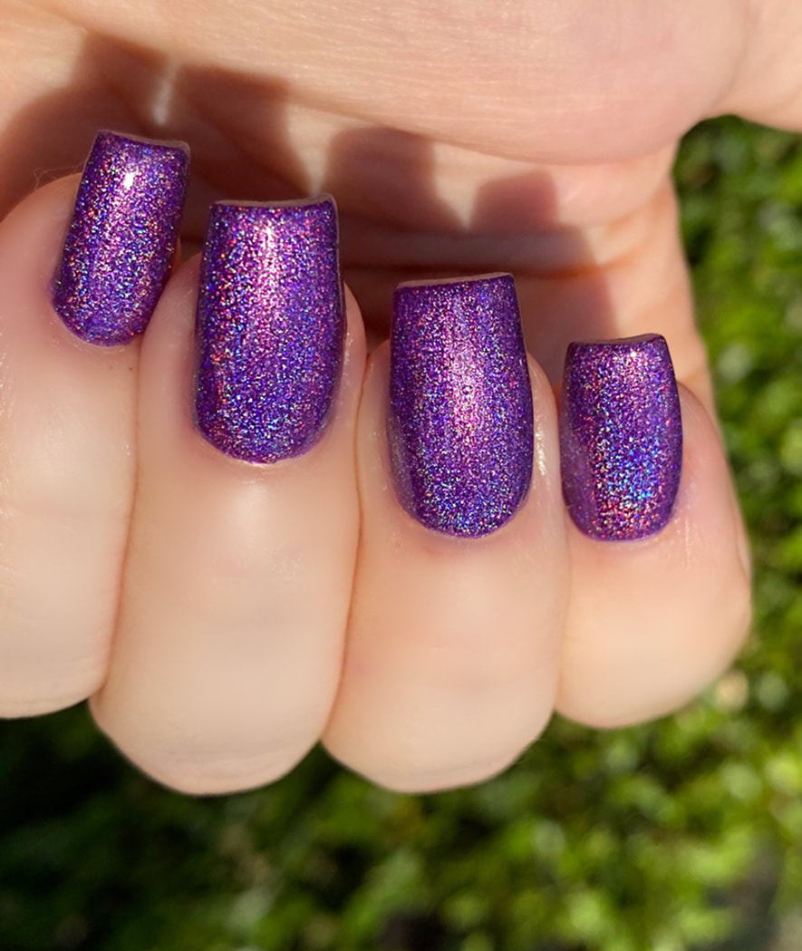 Plum Dandy - Holographic: Plum Purple Rainbow Custom-Blended Glitter Nail Polish / Indie Lacquer / Polish Me Silly $11.00