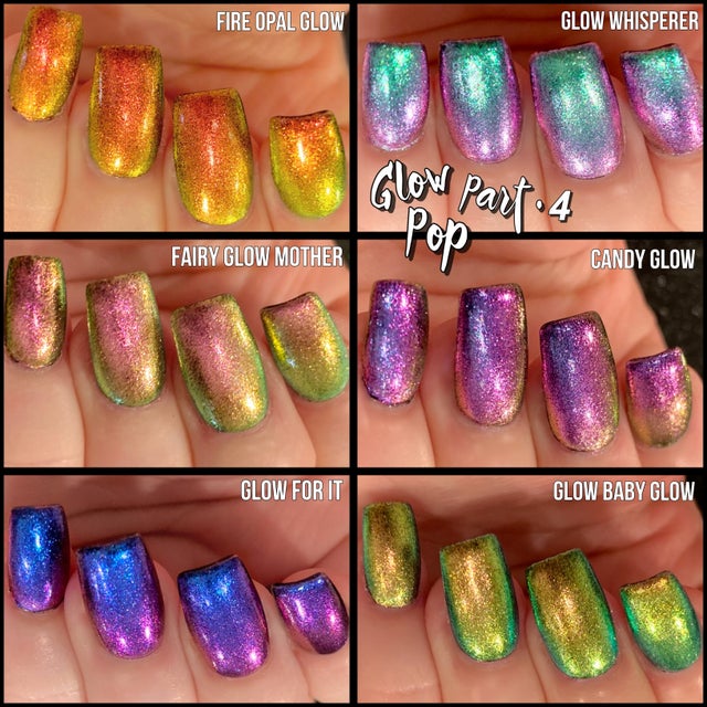 Glow Baby Glow- Gold Green Clear Multi-Chrome Topcoat 